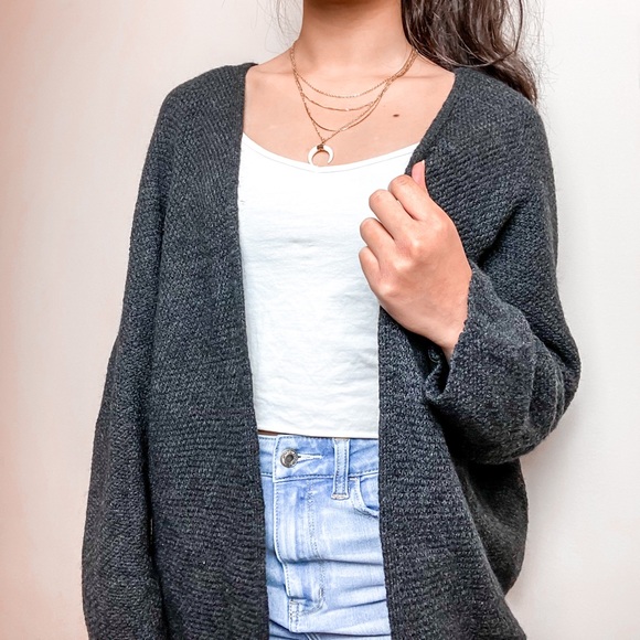 Brandy Melville Sweaters - brandy melville wool cozy knit black open cardigan